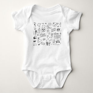 Graffiti Doodles: Punk Music Scribble Baby Bodysuit