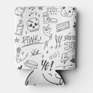 Graffiti Doodles: Punk Music Scribble Can Cooler