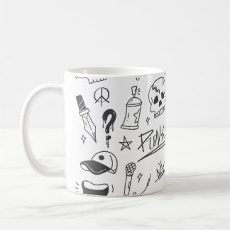 Graffiti Doodles: Punk Music Scribble Coffee Mug