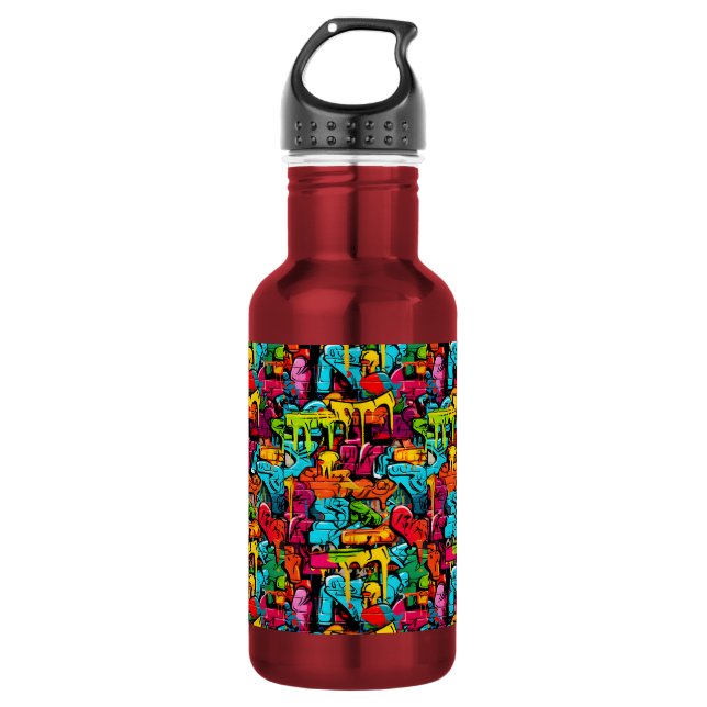 Graffiti, Dripping Paint 532 Ml Water Bottle (Front)