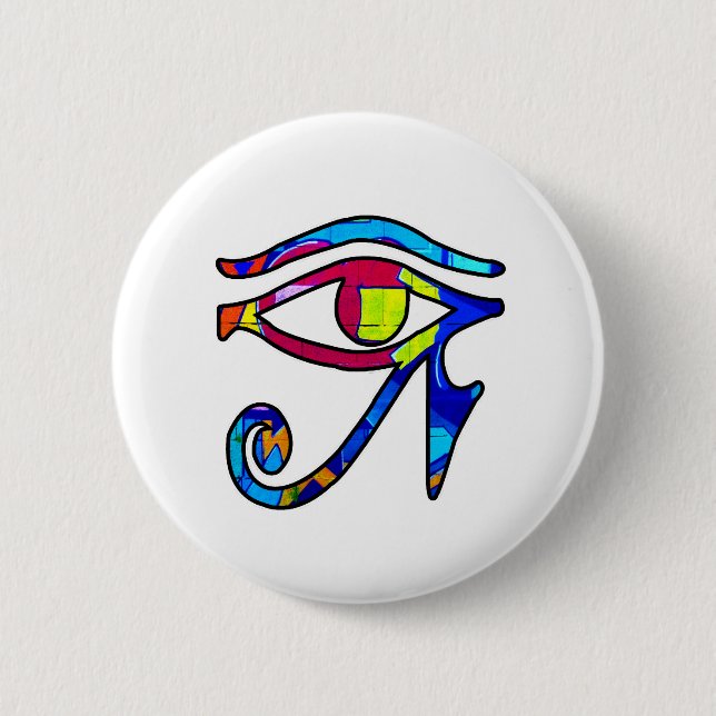 Graffiti Egyptian Eye Eye of Horus 6 Cm Round Badge (Front)