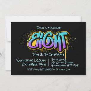 Graffiti Eight Invitation