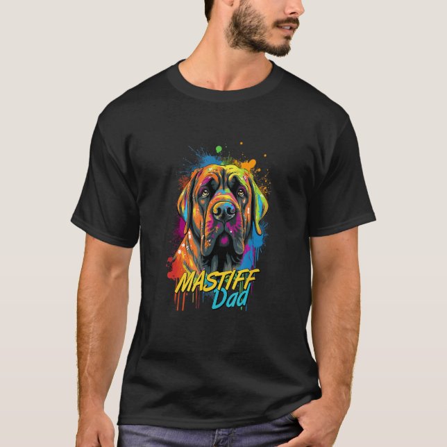 Graffiti English Mastiff Dad Mural Street Art Mast T-Shirt (Front)