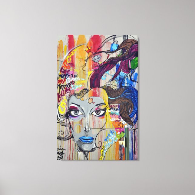 Graffiti Face Canvas Print (Front)