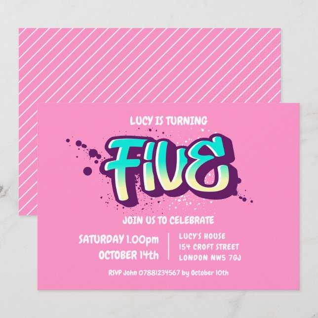 Graffiti Five Invitation (Front/Back)