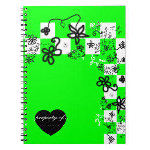 Graffiti Flowers and Checks Notebook