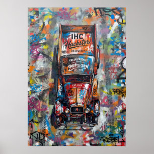 Graffiti Food Truck Urban Street Art Poster