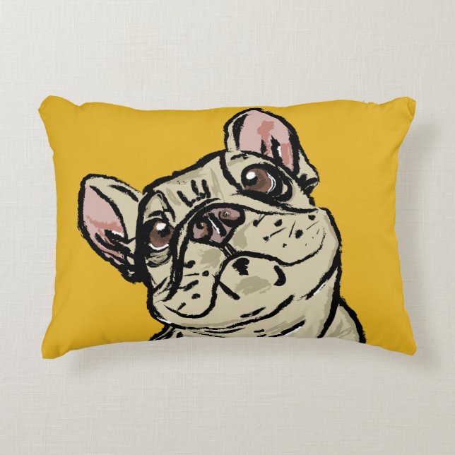 Graffiti French bulldog Decorative Cushion (Front)