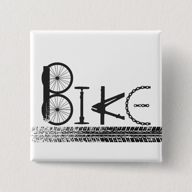 Graffiti from Bike Parts with Tire Tracks 15 Cm Square Badge (Front)