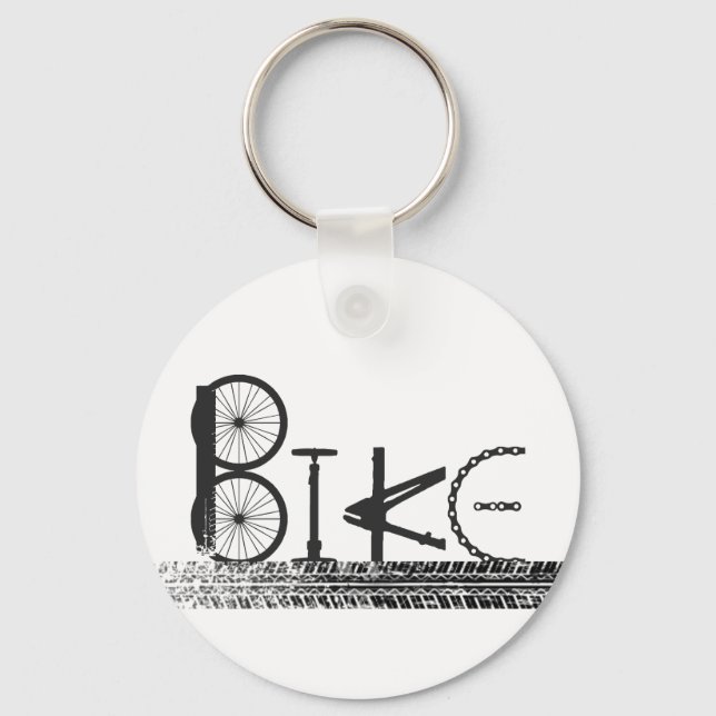 Graffiti from Bike Parts with Tire Tracks Key Ring (Front)
