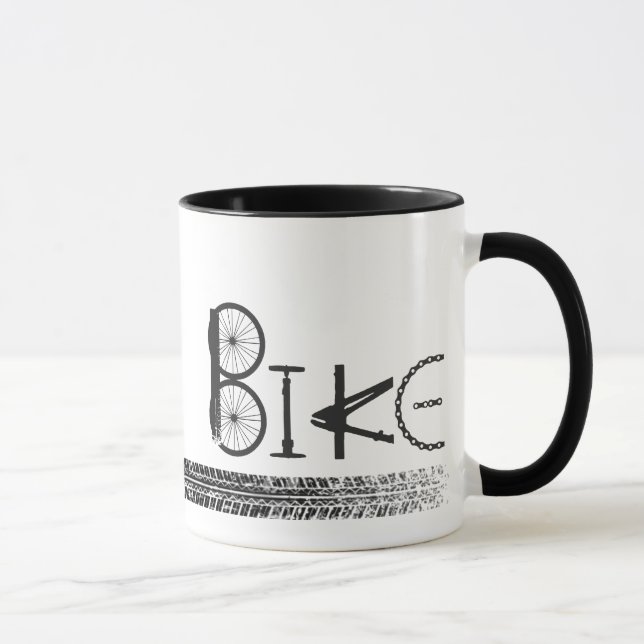 Graffiti from Bike Parts with Tire Tracks Mug (Right)