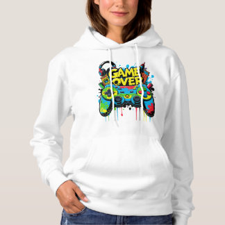 Graffiti Game Over Art – Colourful Street Style Ga Hoodie