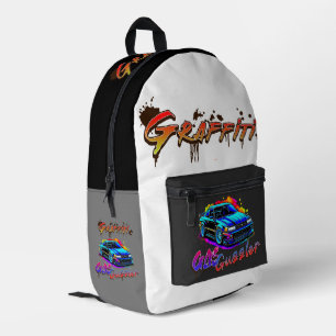 GRAFFITI GAS GUZZLER - DRIFT CAR PRINTED BACKPACK