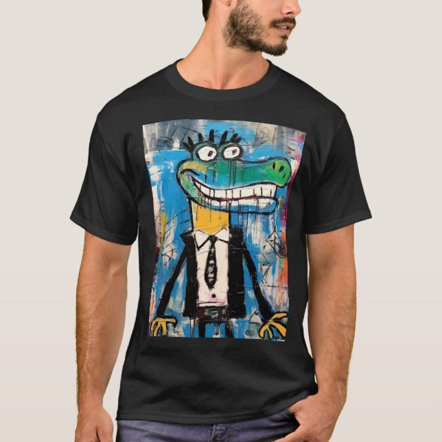 Graffiti Gator Street Art Crocodile T-Shirt (Front)