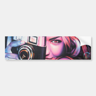 Graffiti Girl Photographer Bumper Sticker