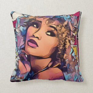 Graffiti Girl Throw pillow