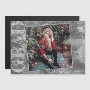 Graffiti Grunge Grad Graduation Photo Keepsake Magnetic Invitation