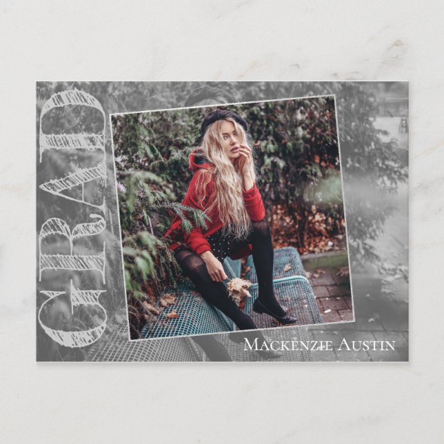 Graffiti Grunge Grad | Graduation Photo Thank You Postcard (Front)