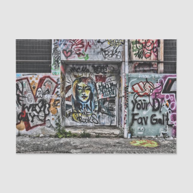 Graffiti Grunge Urban Street Wall Art Tissue Paper (Front)