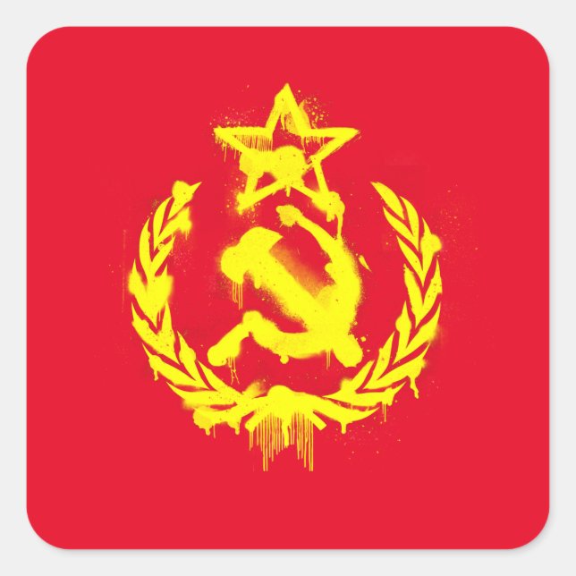 Graffiti Hammer & Sickle Stickers (Front)
