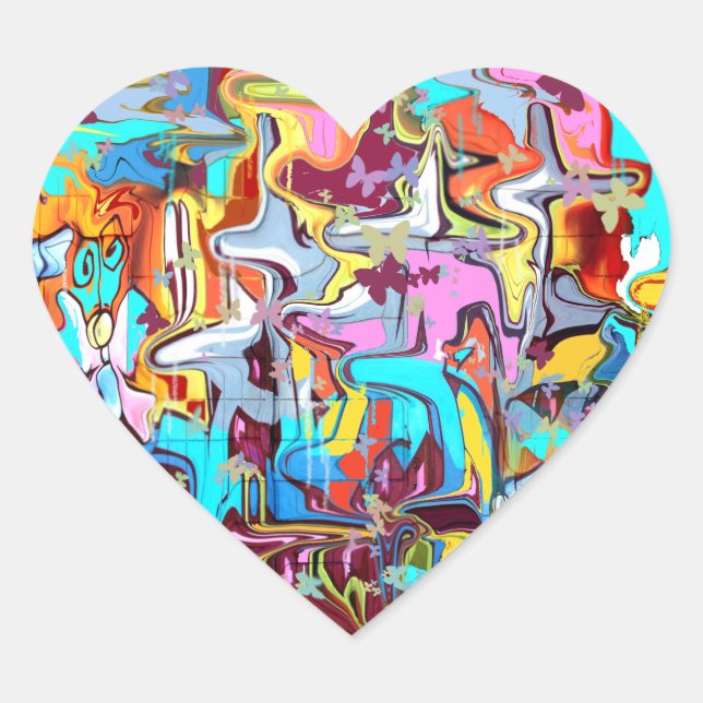 Graffiti Heart Sticker (Front)