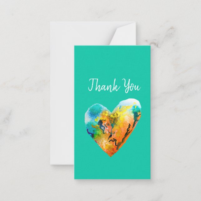 Graffiti heart watercolor art card (Front)