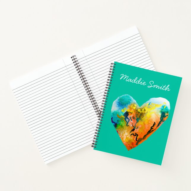 Graffiti heart watercolor art notebook (Inside)