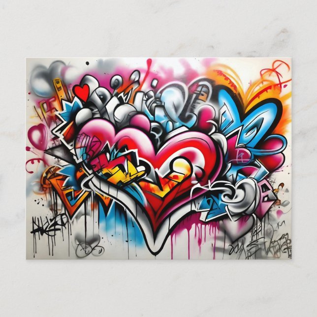 Graffiti Hearts # 5 Postcard (Front)