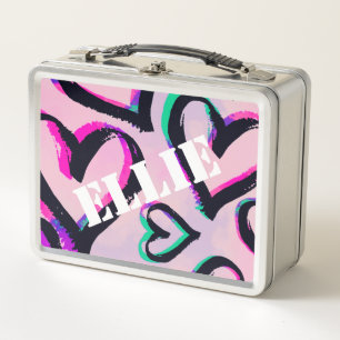 Graffiti Hearts Stainless Steel Lunchbox