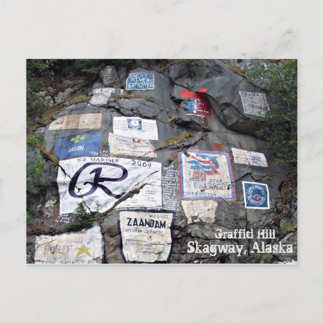 Graffiti Hill in Skagway, Alaska Postcard (Front)