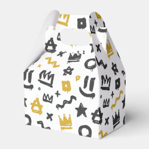 Graffiti Hip Hop Tags Black and Gold Rap Doodles Favour Box