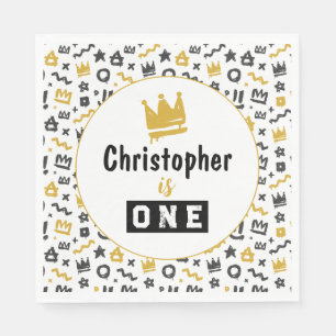 Graffiti Hip Hop Tags Black and Gold Rap Doodles N Napkin