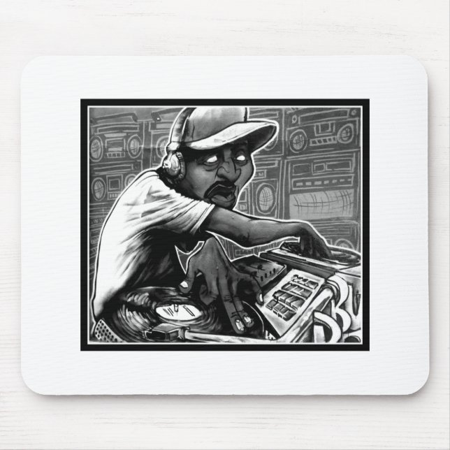 Graffiti Hip Hop Turntable Mouse Mat (Front)