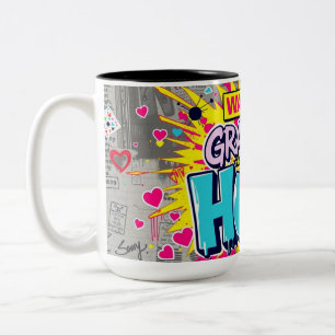 Graffiti Hugs from Grandma - Grandparent Day Two-Tone Coffee Mug