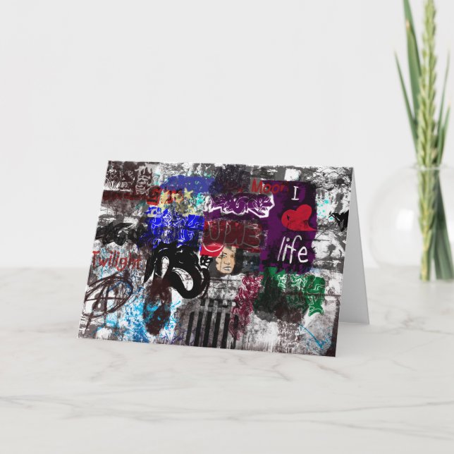 Graffiti i love life Blank Greeting Card (Front)