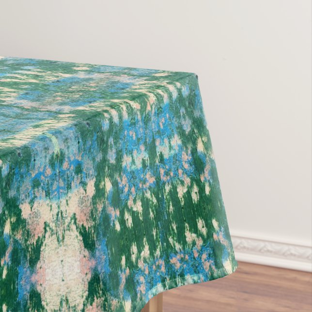 Graffiti Ikat | Blue Aqua Green Tablecloth (In Situ)