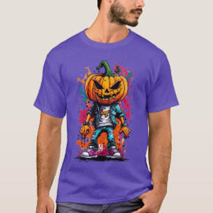 Graffiti Illustration Of A Halloween Pumpkin T-Shirt