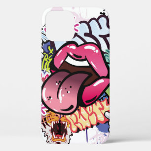 Graffiti illustration with street graffiti letters iPhone 12 case