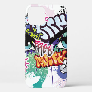 Graffiti illustration with street graffiti letters iPhone 12 case