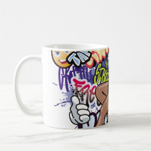 Graffiti illustration with street graffiti letters coffee mug
