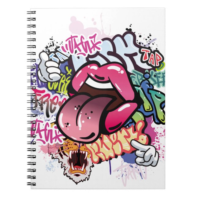 Graffiti illustration with street graffiti letters notebook (Front)