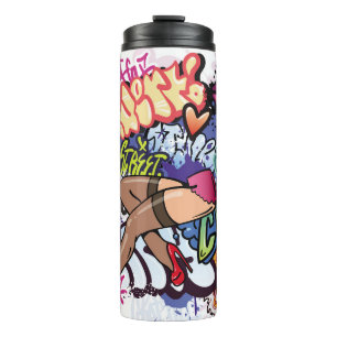 Graffiti illustration with street graffiti letters thermal tumbler