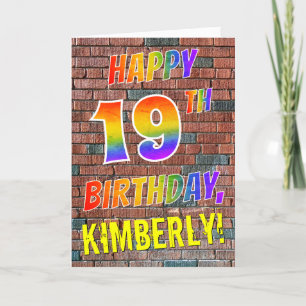 Graffiti Inspired Rainbow Look HAPPY 19TH BIRTHDAY Card