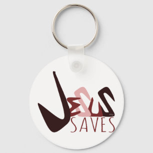 GRAFFITI JESUS SAVES in red Key Ring