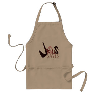 GRAFFITI JESUS SAVES in red Standard Apron