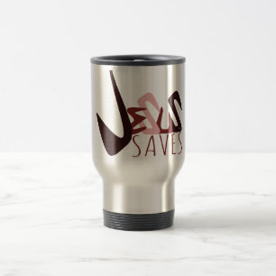 GRAFFITI JESUS SAVES in red Travel Mug