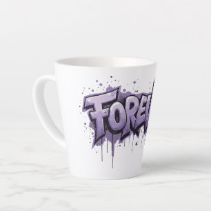Graffiti Lavender Infinity "FOREVER" Latte Mug