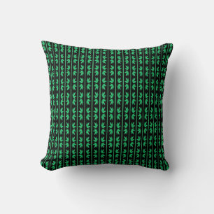 Graffiti Leaf with green stripe Cushion