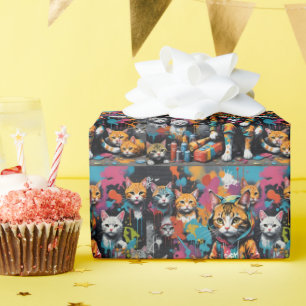 Graffiti Legend Street Cat Birthday Wrapping Paper