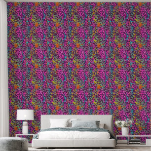 Graffiti Leopard Pattern Colourful Brush Strokes Wallpaper